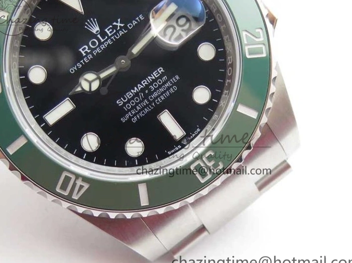 A3235 41mm LV on Submariner Black Bracelet Kermit EWF SS Dial 126610 0101